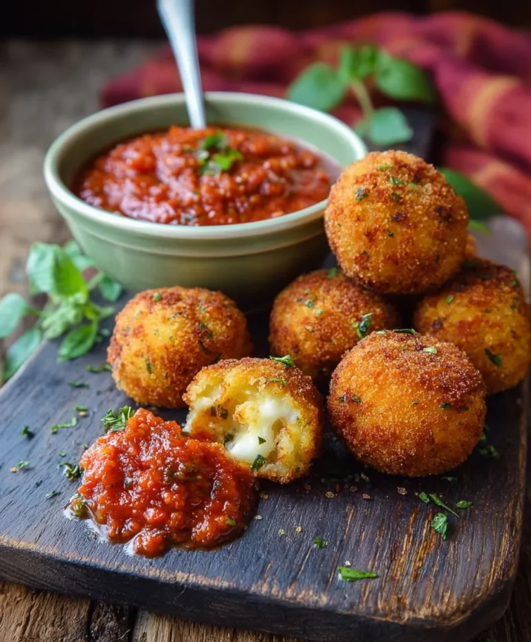 Knusprige Reisbällchen: Rezept m. Tomatendip