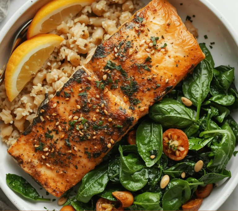Gebackener Lachs auf Spinat – Gesund, schnell und voller Geschmack