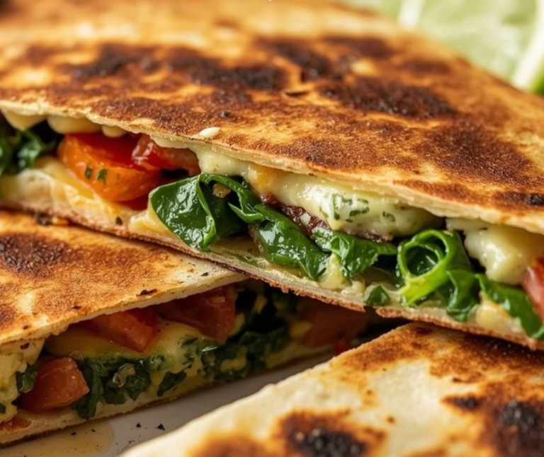 Mediterrane Quesadillas mit Spinat
