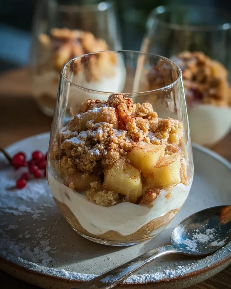 Bratapfel-Crumble auf Zimtcreme